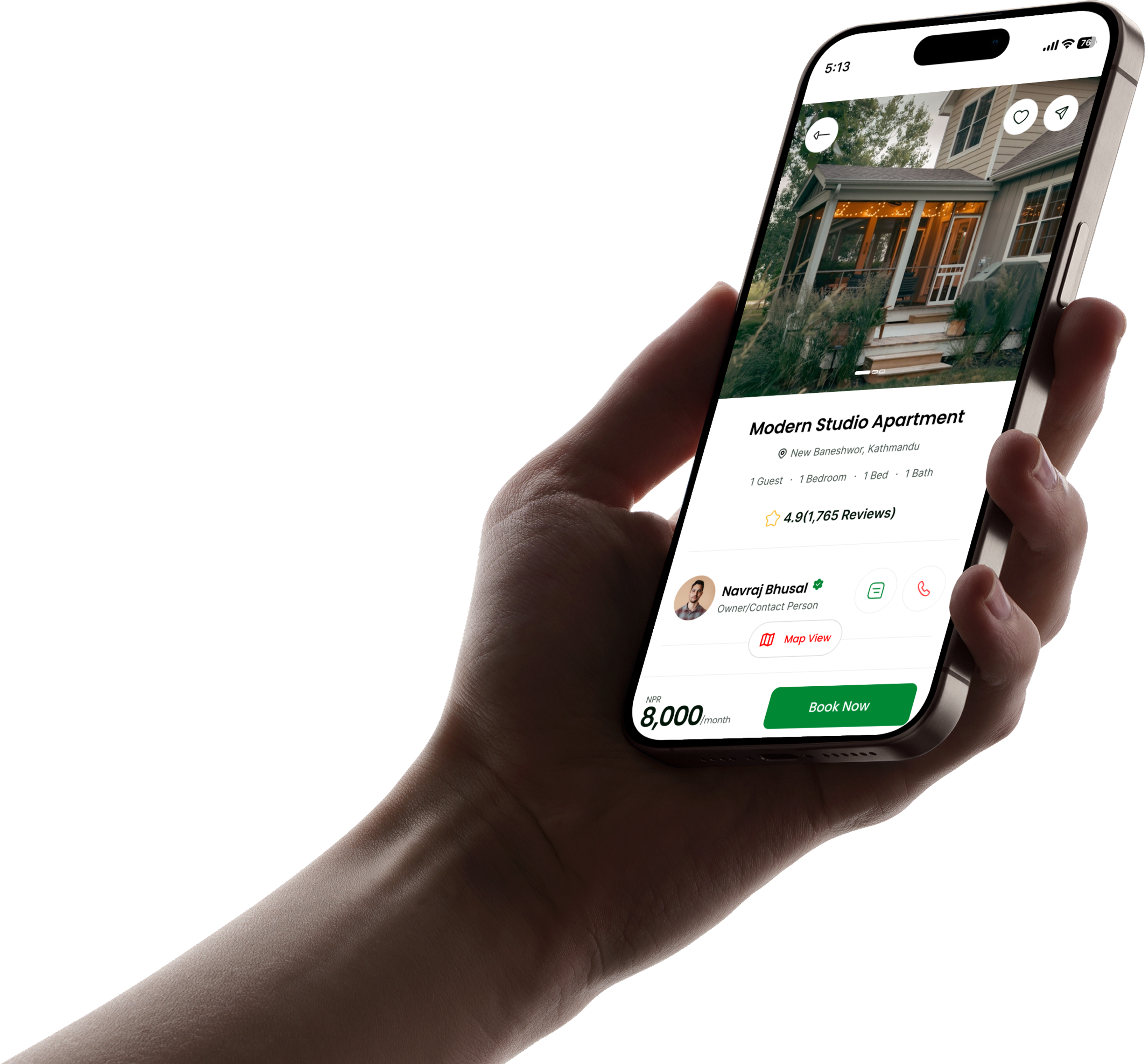 Hand holding Vasuko App